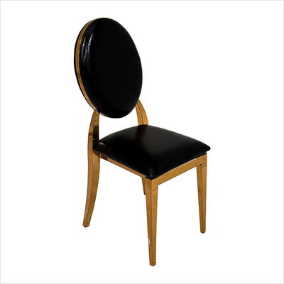 Stuhl gold _Royal_ mit schwarzen Polster (ohne Ru╠êckenpolster) _black_oblique